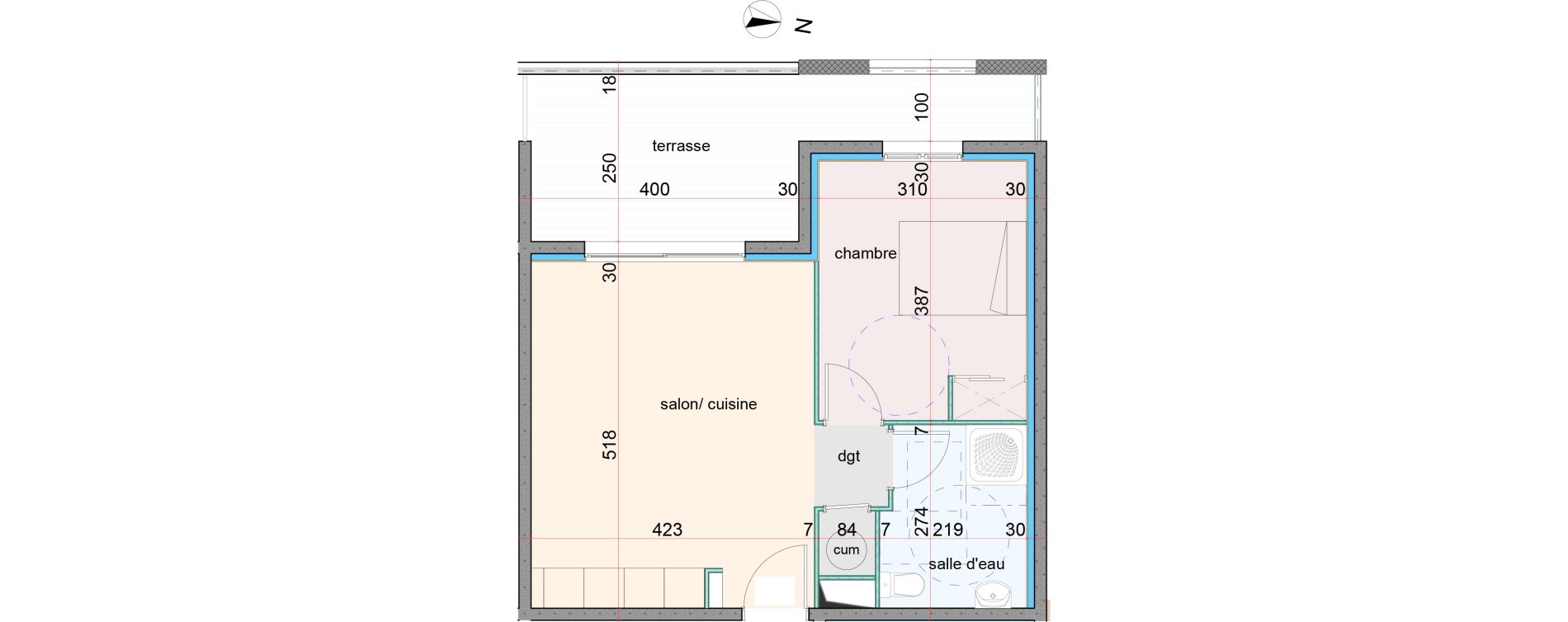 Appartement T2 de 41,75 m2 &agrave; Penta-Di-Casinca Centre