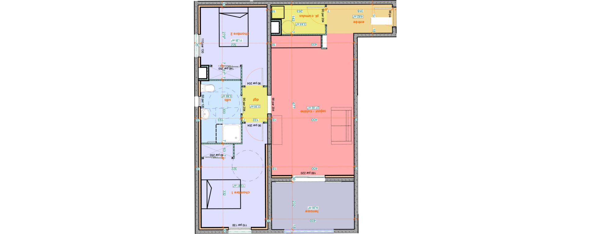 Appartement T3 de 68,38 m2 &agrave; Saint-Florent Centre