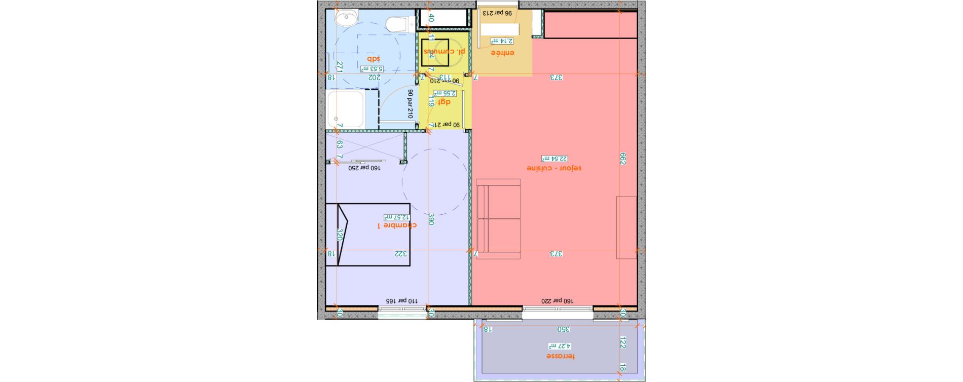 Appartement T2 de 45,33 m2 &agrave; Saint-Florent Centre