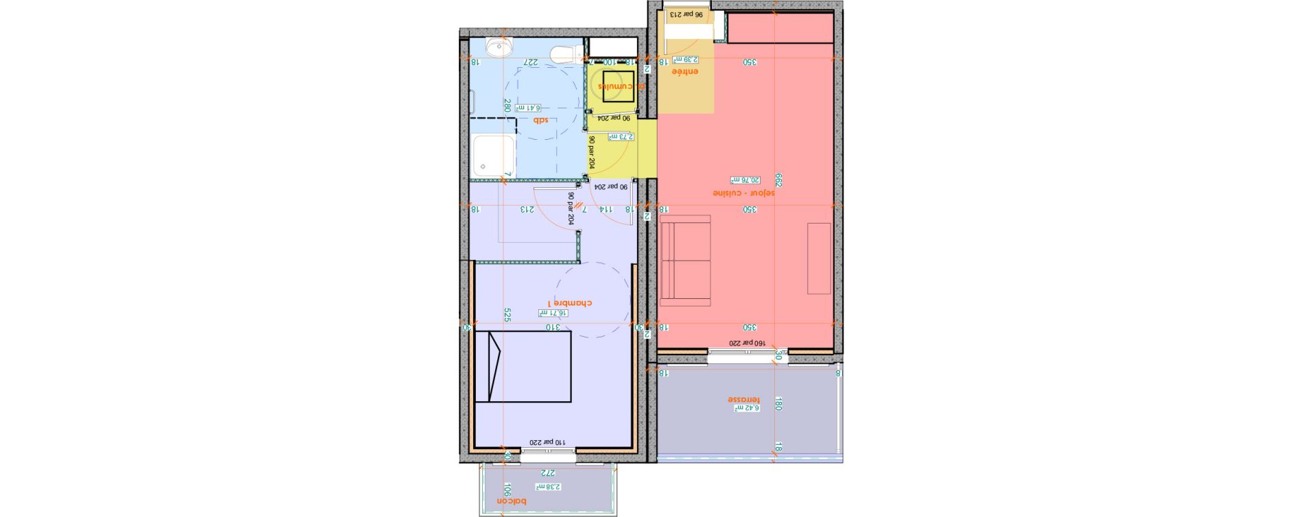 Appartement T2 de 49,00 m2 &agrave; Saint-Florent Centre