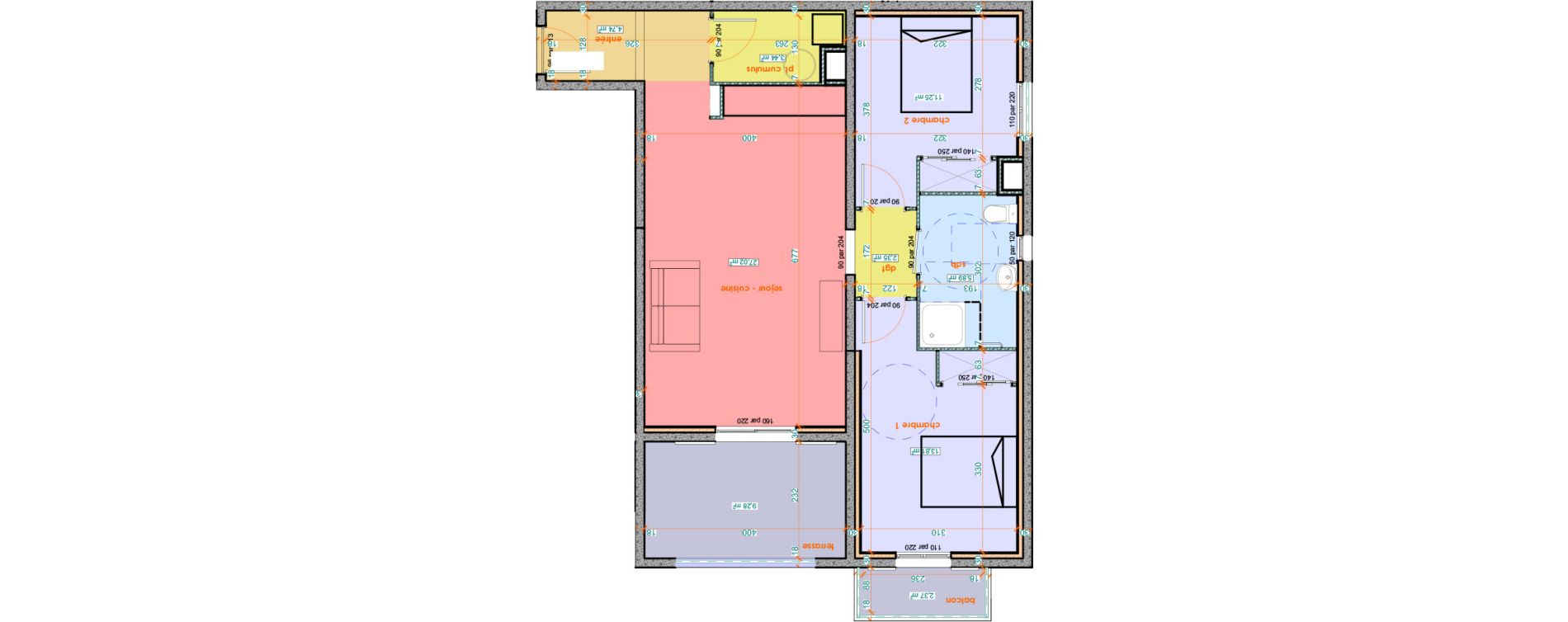 Appartement T3 de 68,50 m2 &agrave; Saint-Florent Centre