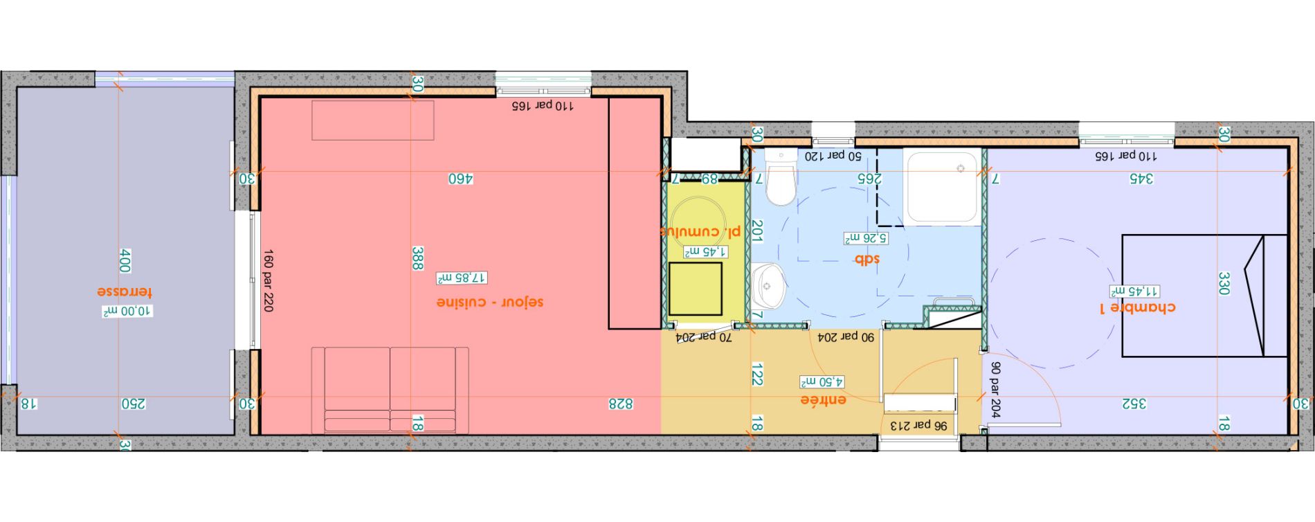 Appartement T2 de 40,50 m2 &agrave; Saint-Florent Centre