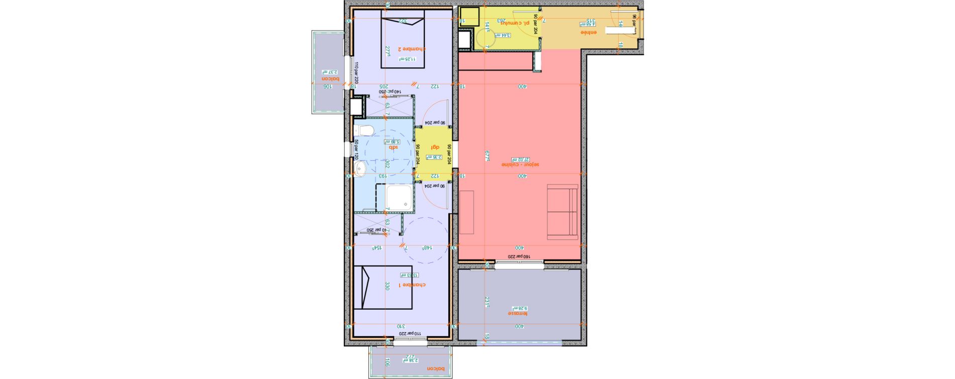 Appartement T3 de 68,16 m2 &agrave; Saint-Florent Centre