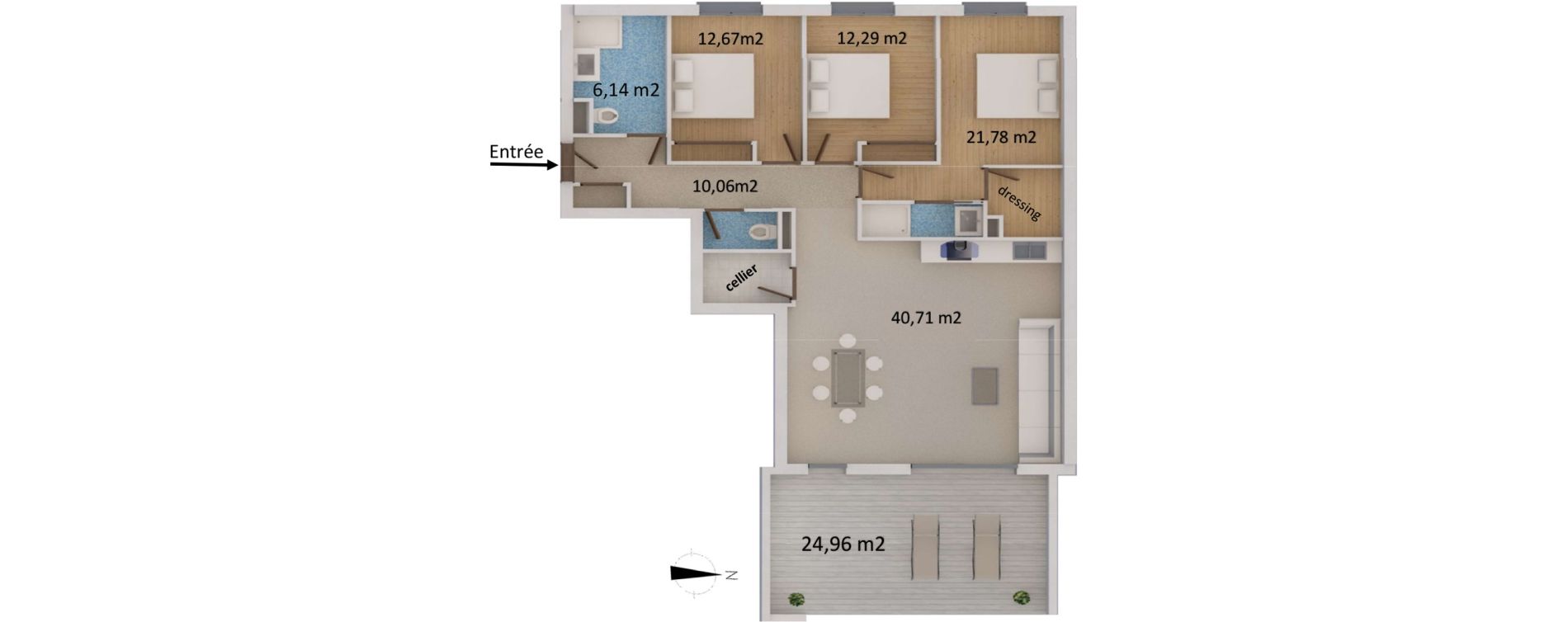 Appartement T4 de 108,32 m2 &agrave; San-Martino-Di-Lota Centre