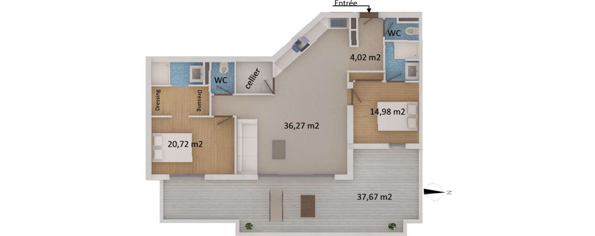 Appartement T3 de 82,73 m2 &agrave; San-Martino-Di-Lota Centre