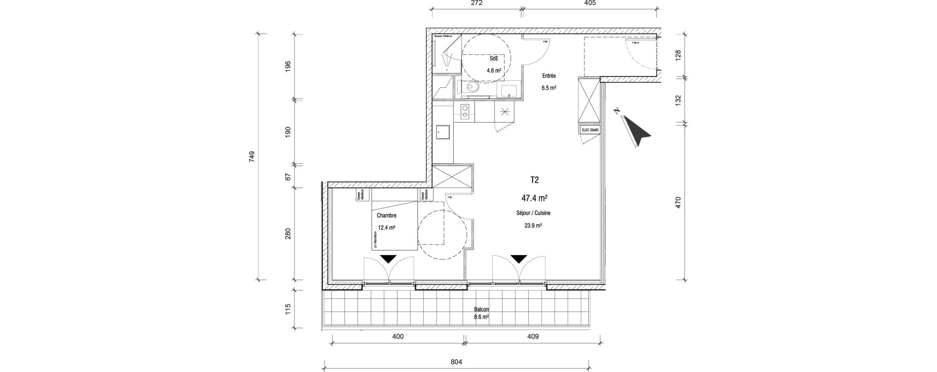 Appartement T2 de 47,40 m2 &agrave; Charleville-M&eacute;zi&egrave;res Centre