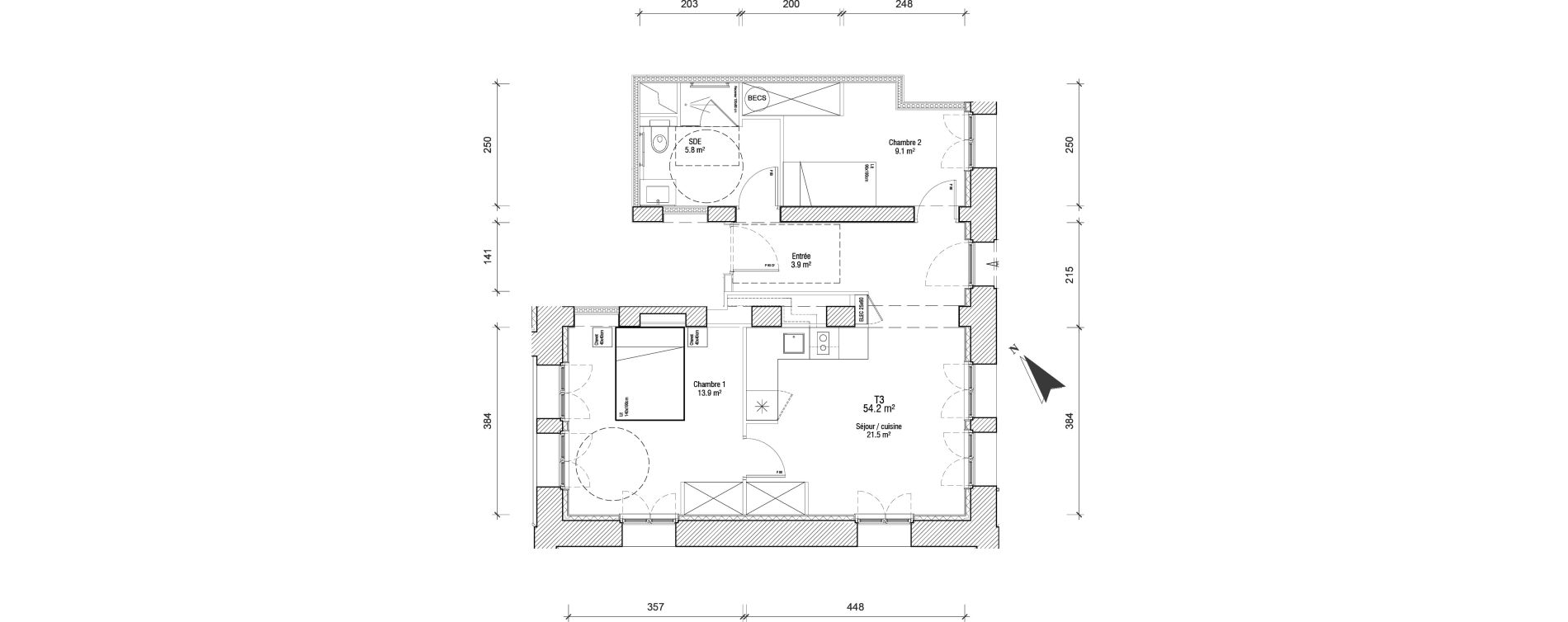 Appartement T3 de 54,20 m2 &agrave; Charleville-M&eacute;zi&egrave;res Centre