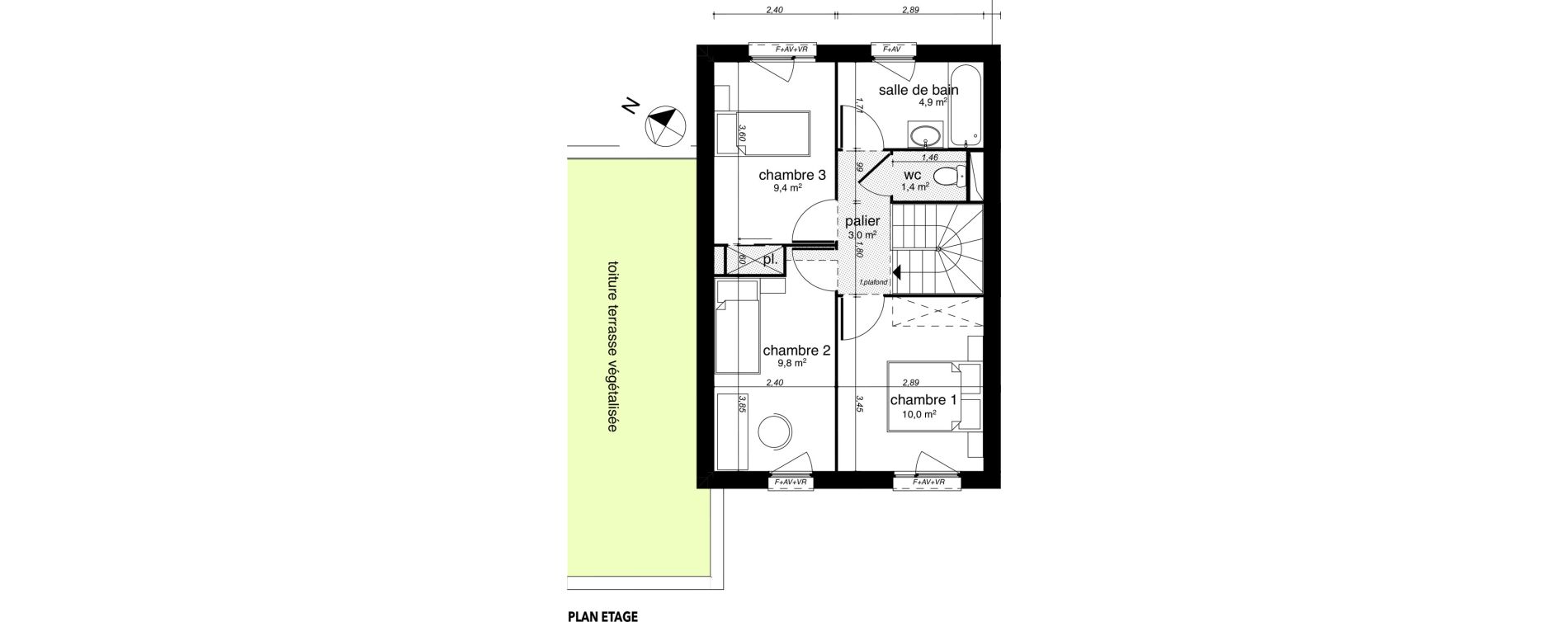 Maison T4 de 82,80 m2 &agrave; Troyes Vassaules - tauxelles