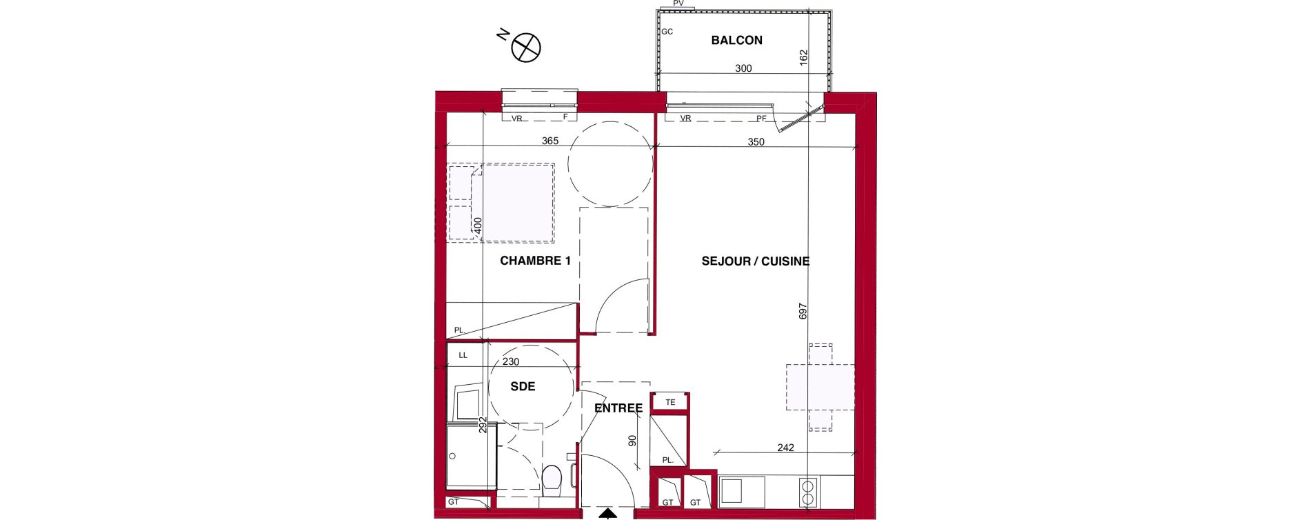 Appartement T2 de 48,18 m2 &agrave; Troyes Vassaules - tauxelles