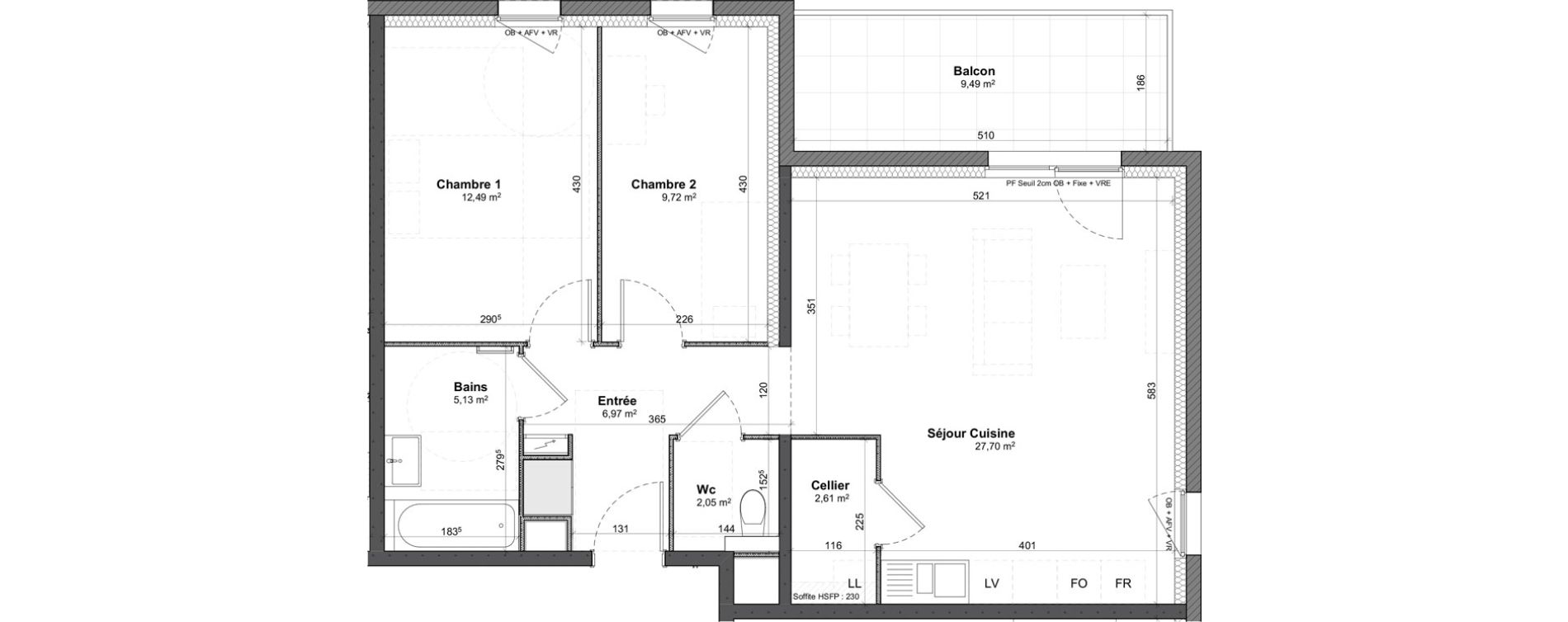 Appartement T3 de 66,67 m2 &agrave; Benfeld Centre