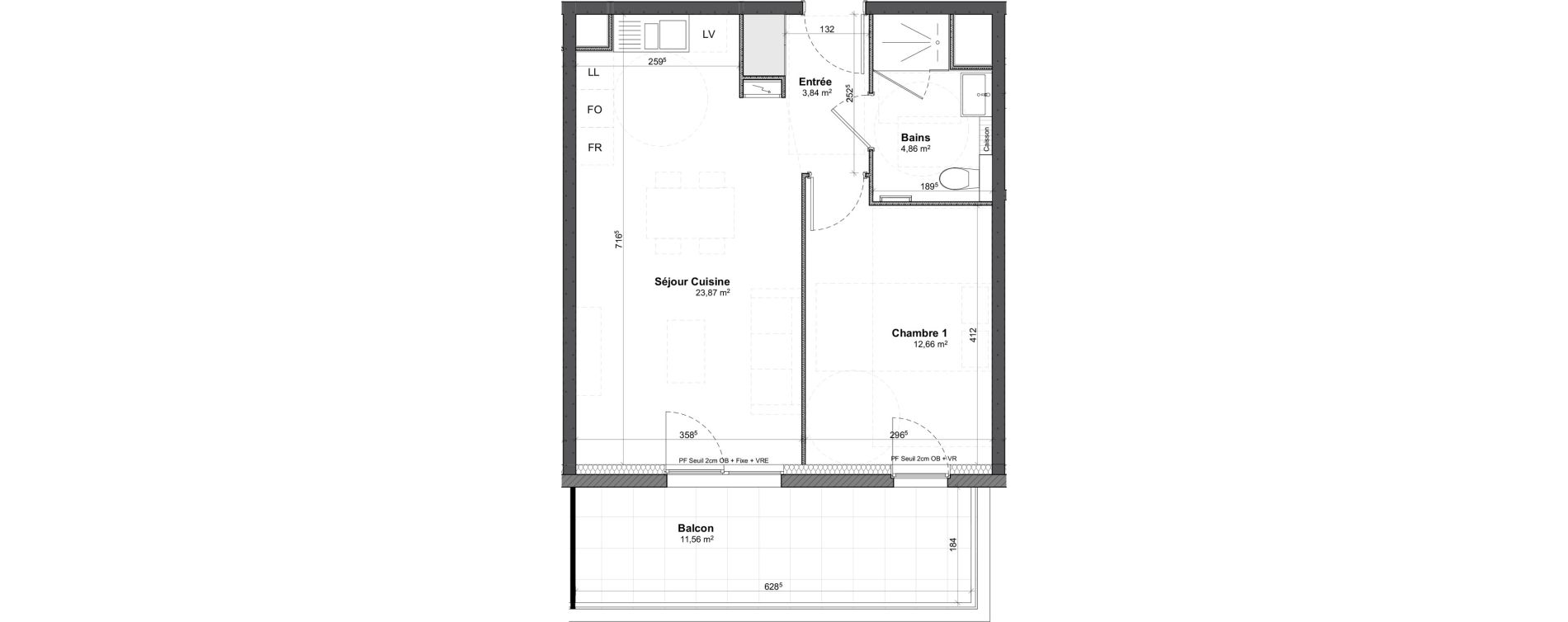 Appartement T2 de 45,23 m2 &agrave; Benfeld Centre