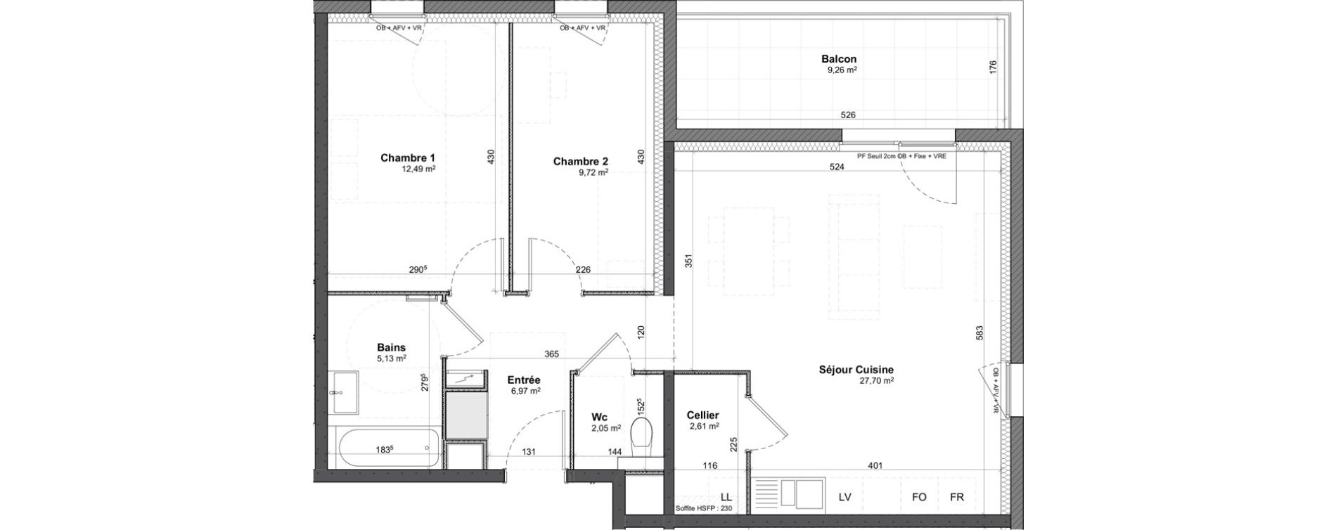 Appartement T3 de 66,67 m2 &agrave; Benfeld Centre