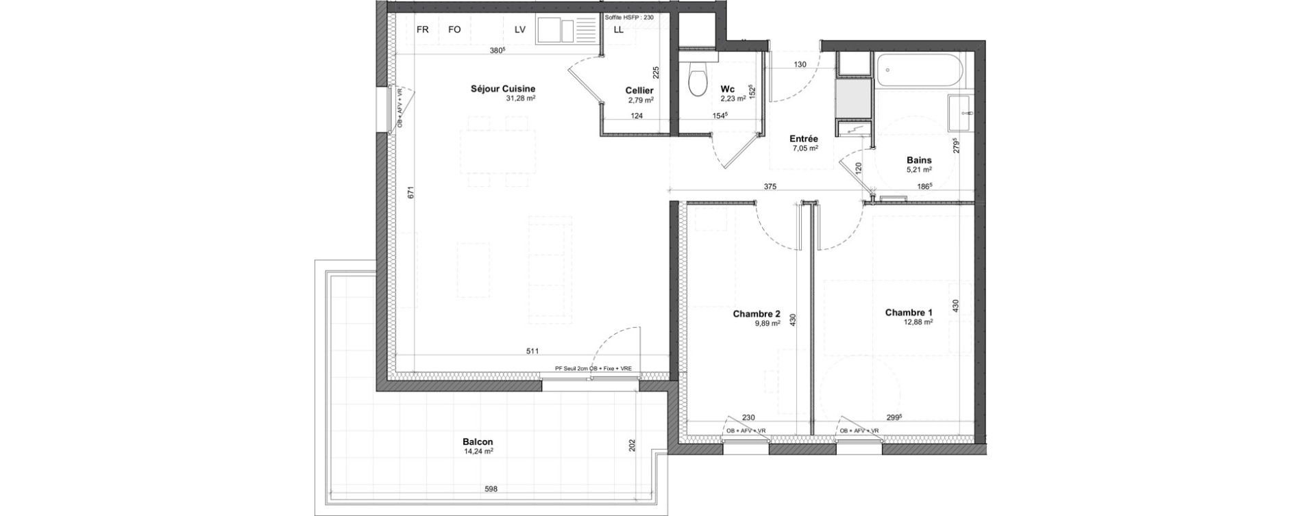 Appartement T3 de 71,33 m2 &agrave; Benfeld Centre