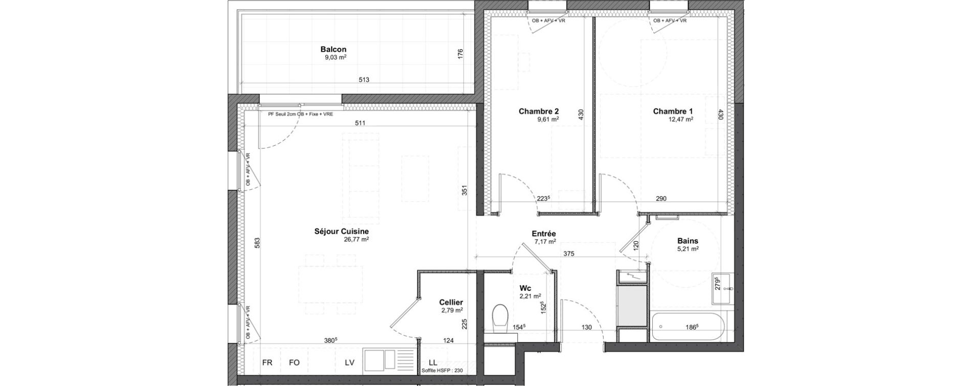 Appartement T3 de 66,23 m2 &agrave; Benfeld Centre