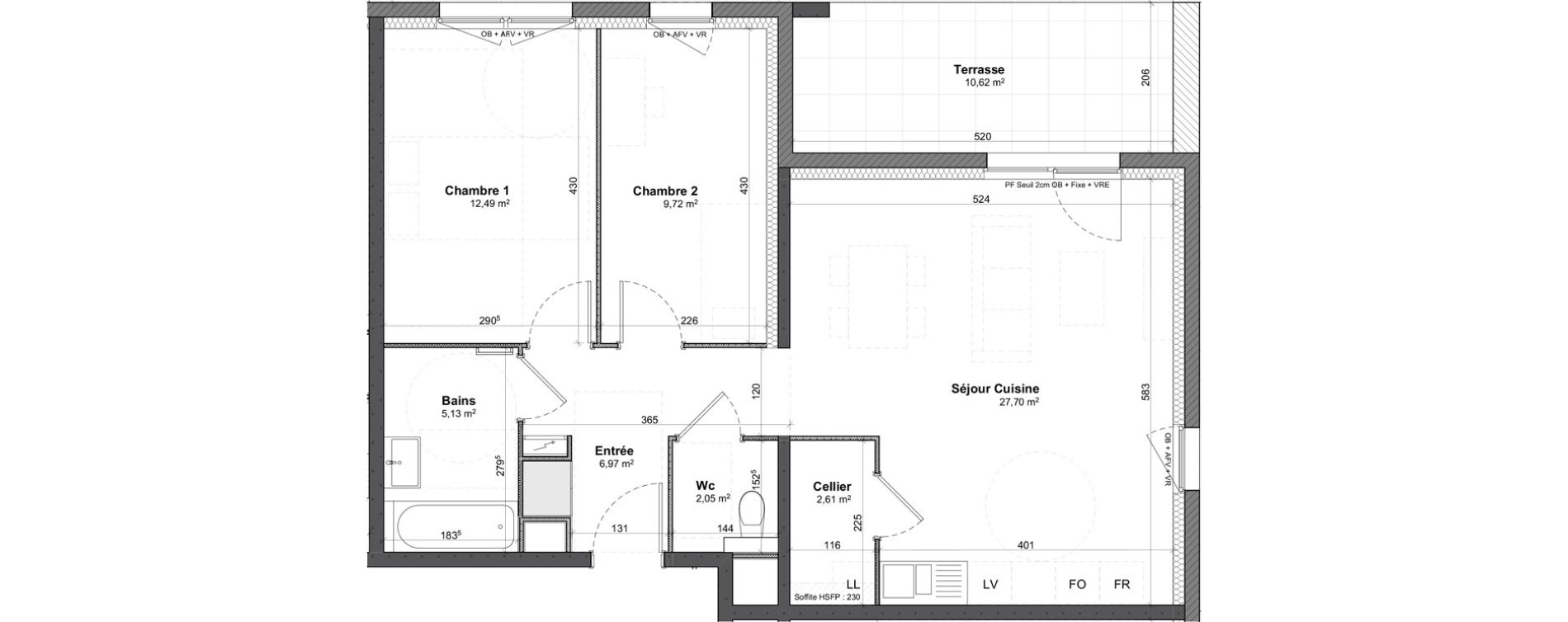 Appartement T3 de 66,67 m2 &agrave; Benfeld Centre