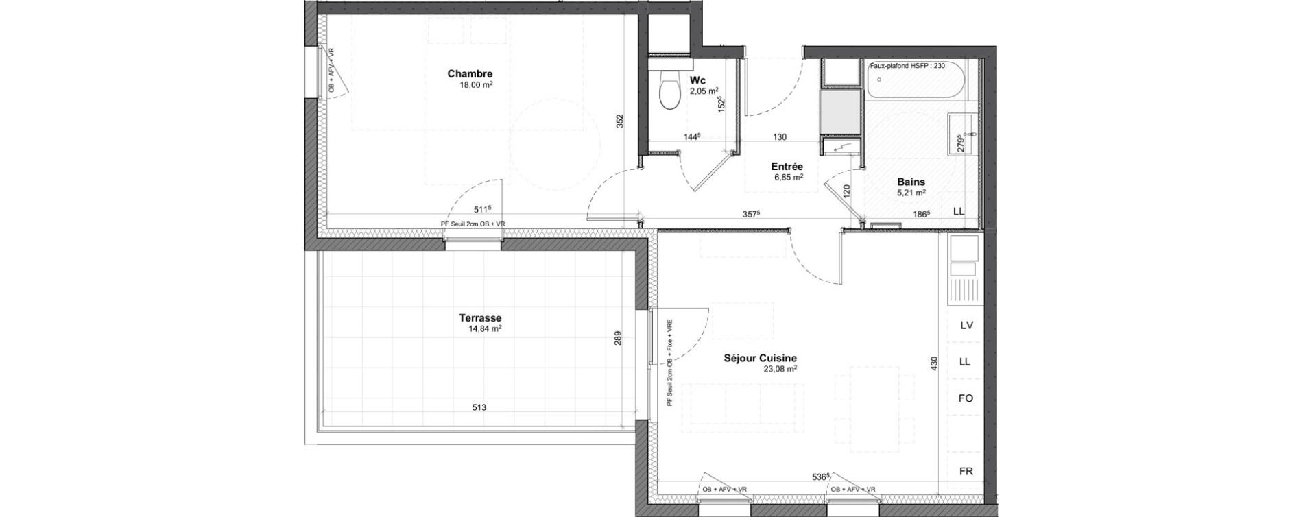 Appartement T2 de 55,19 m2 &agrave; Benfeld Centre