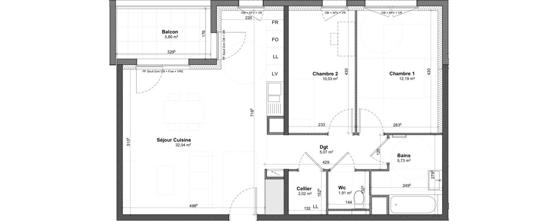 Appartement T3 de 68,99 m2 &agrave; Benfeld Centre