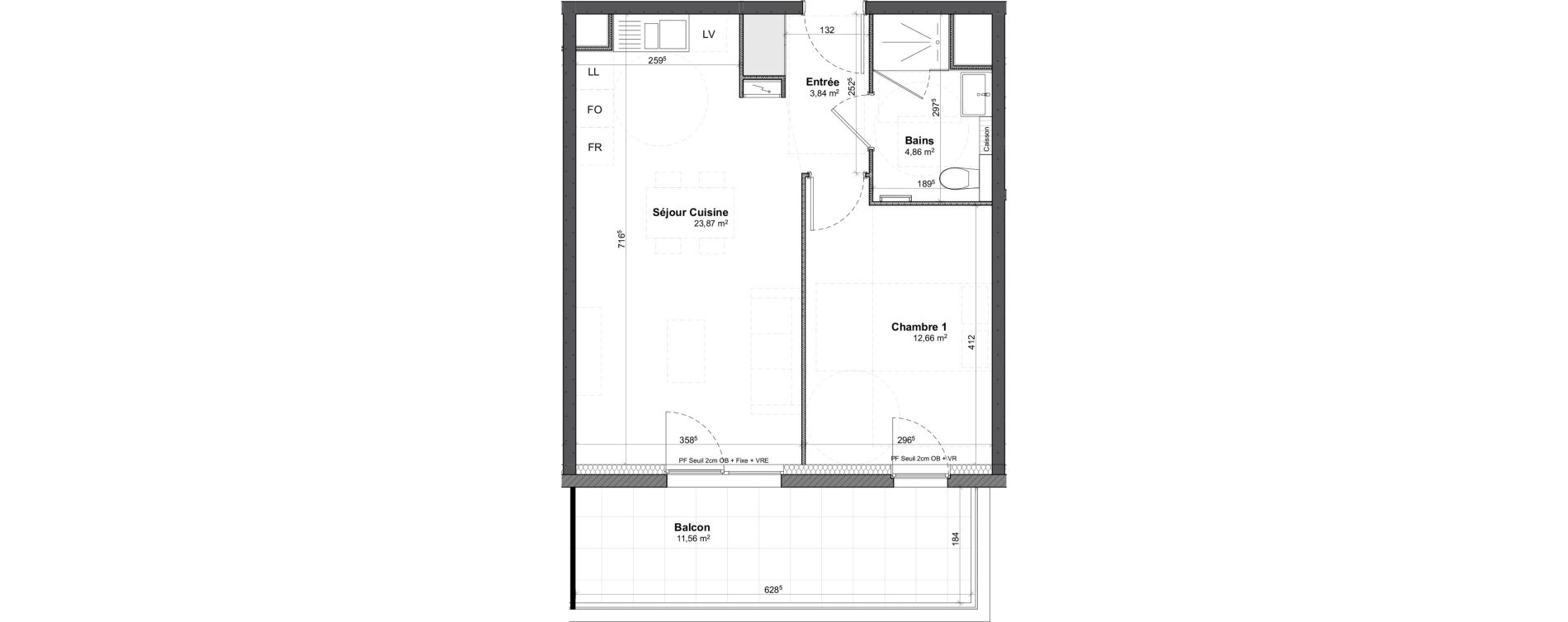 Appartement T2 de 45,23 m2 &agrave; Benfeld Centre