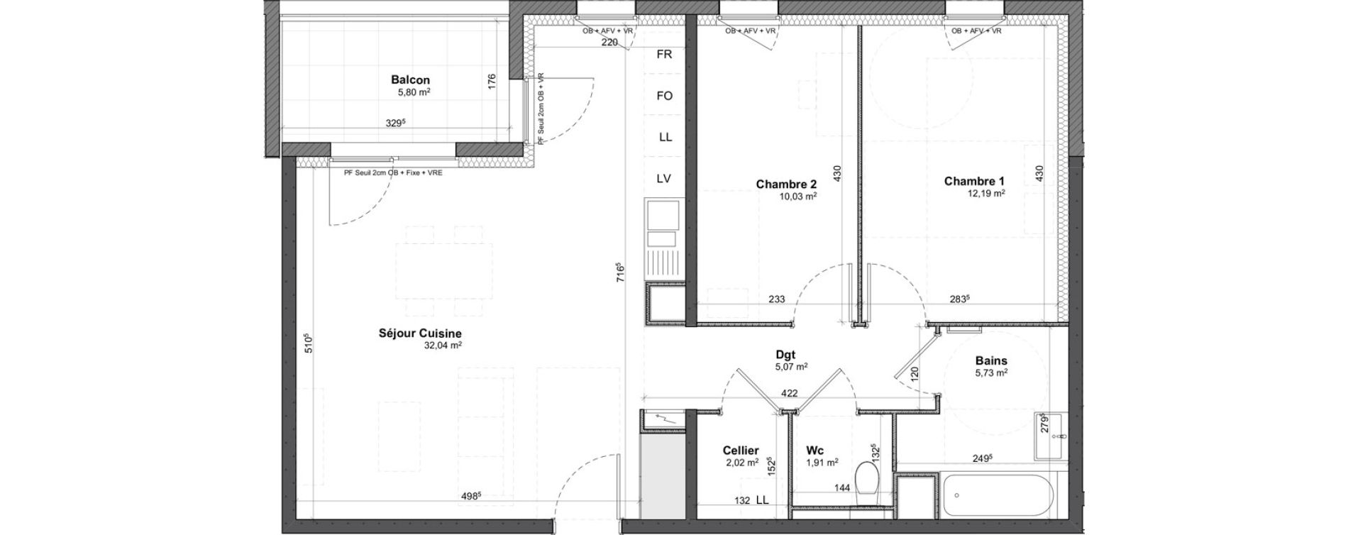 Appartement T3 de 68,99 m2 &agrave; Benfeld Centre