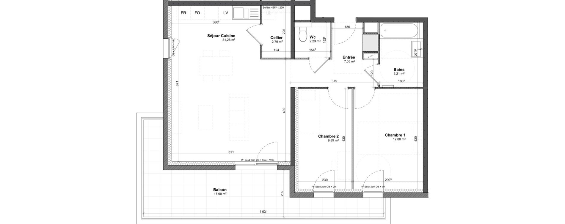 Appartement T3 de 71,33 m2 &agrave; Benfeld Centre