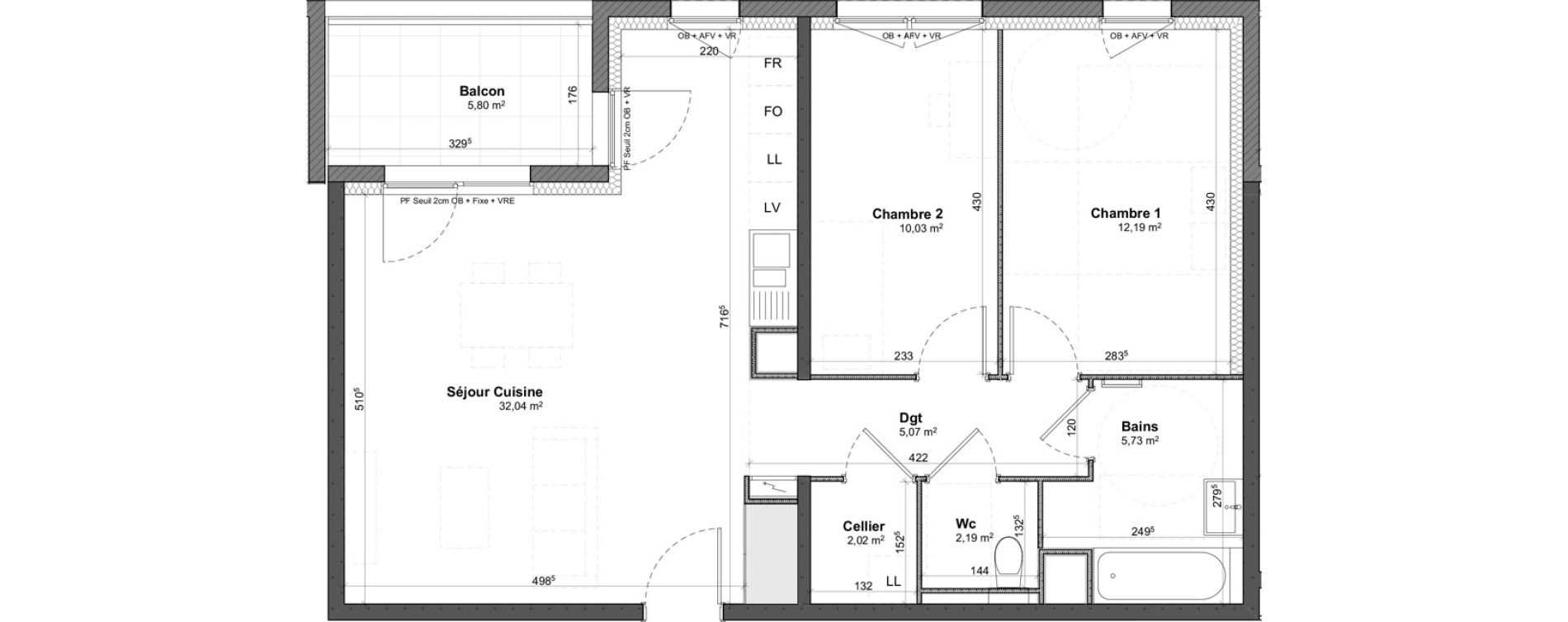 Appartement T3 de 69,27 m2 &agrave; Benfeld Centre