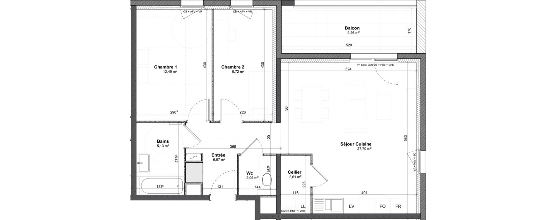 Appartement T3 de 66,67 m2 &agrave; Benfeld Centre