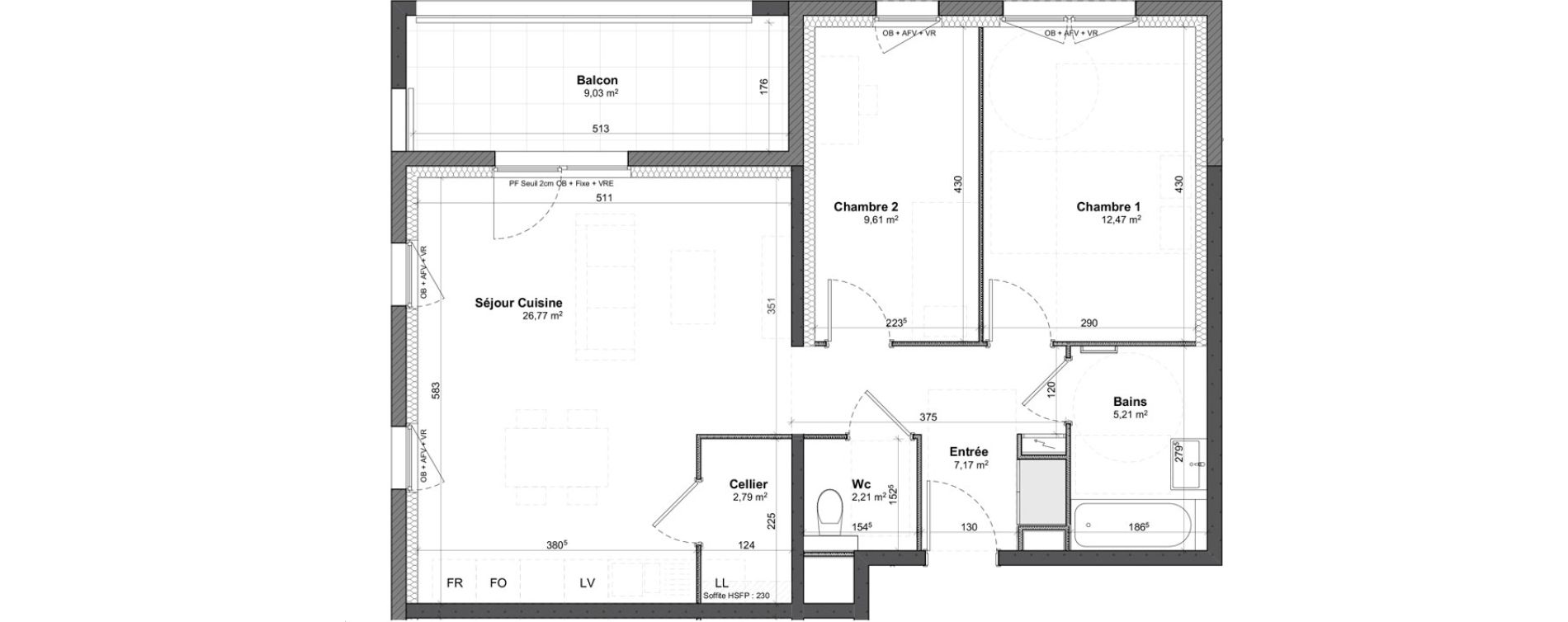 Appartement T3 de 66,23 m2 &agrave; Benfeld Centre