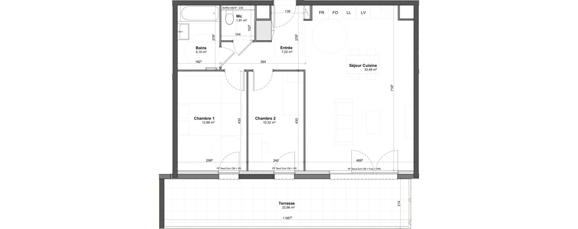 Appartement T3 de 70,92 m2 &agrave; Benfeld Centre