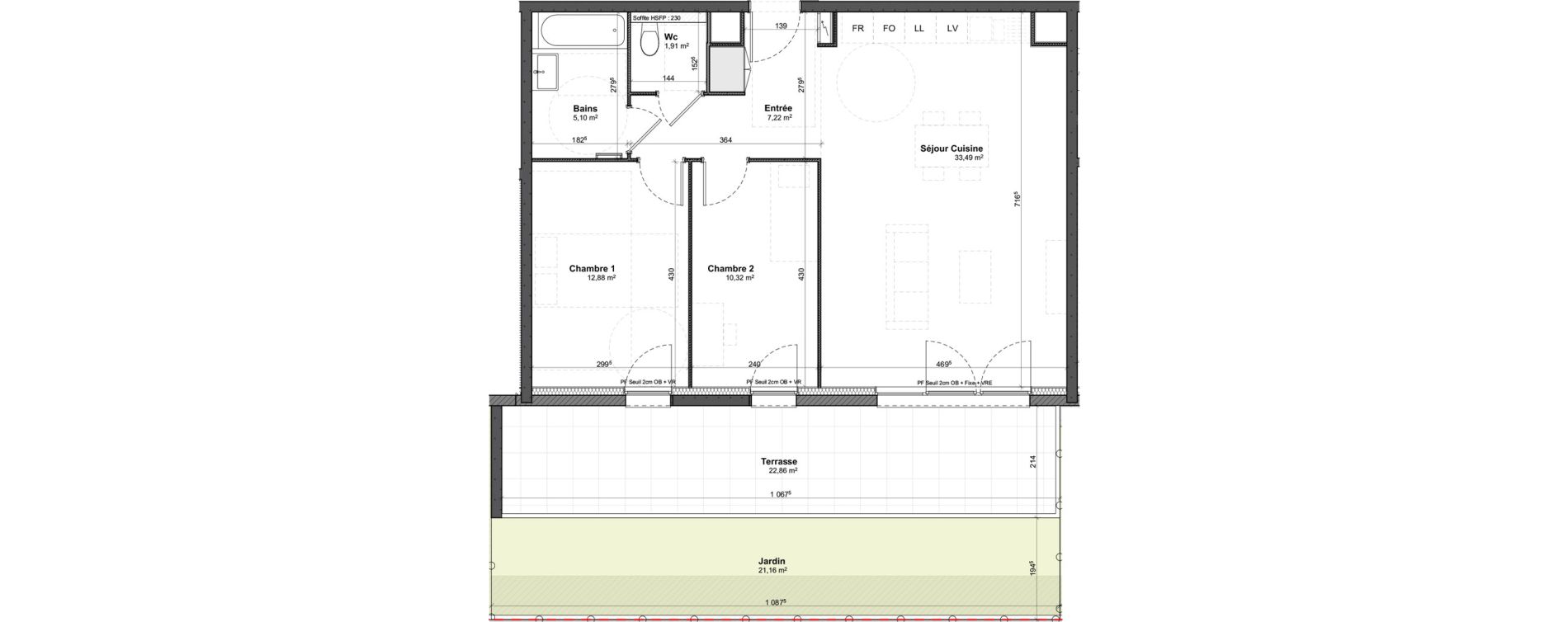 Appartement T3 de 70,92 m2 &agrave; Benfeld Centre