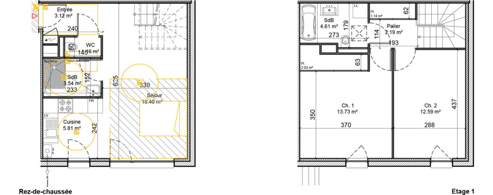 Duplex T3 de 68,32 m2 &agrave; Betschdorf Centre