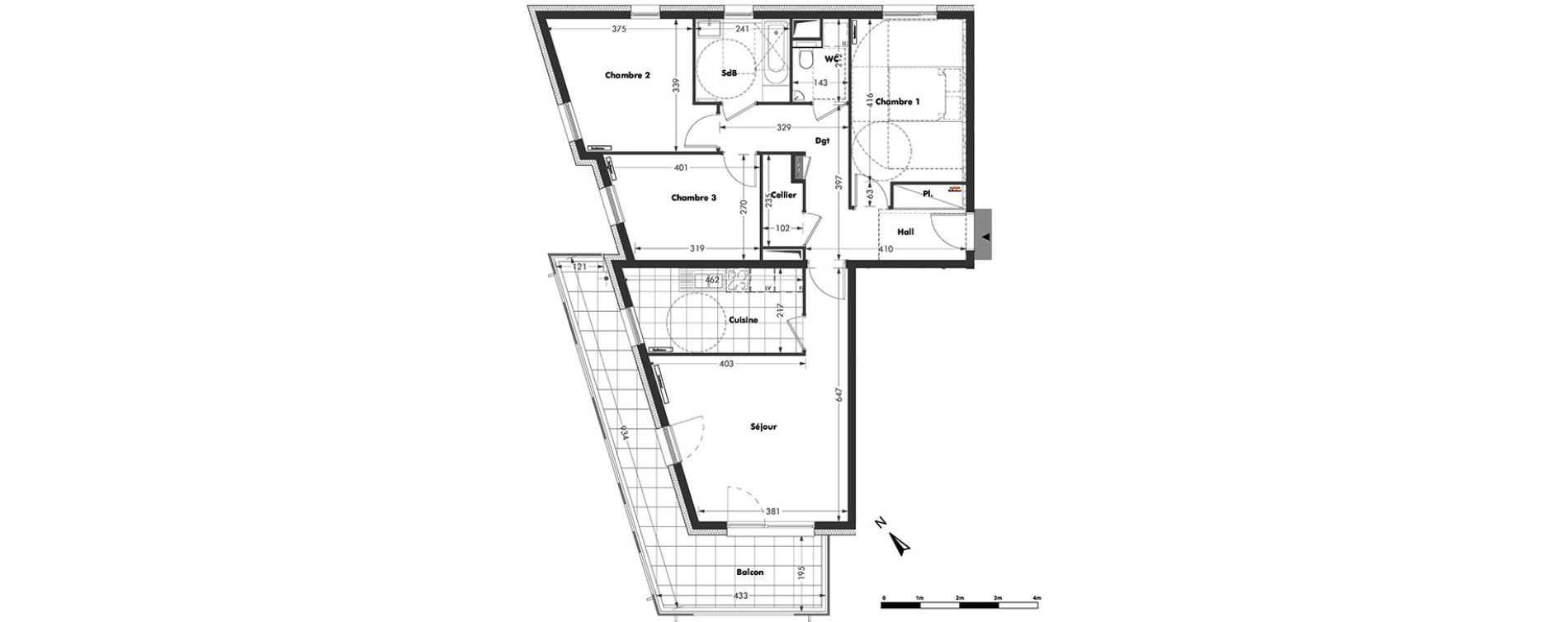 Appartement T4 de 86,27 m2 &agrave; Bischheim Centre