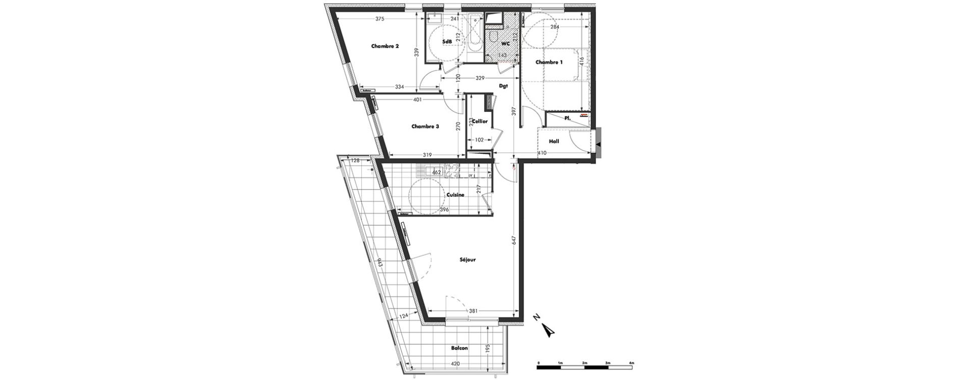 Appartement T4 de 86,24 m2 &agrave; Bischheim Centre