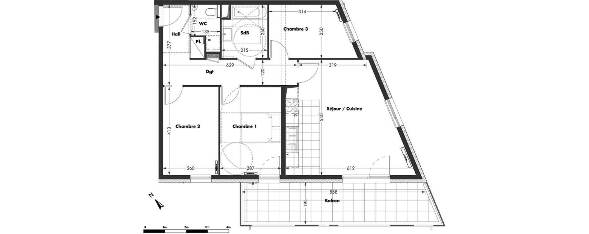 Appartement T4 de 76,49 m2 &agrave; Bischheim Centre
