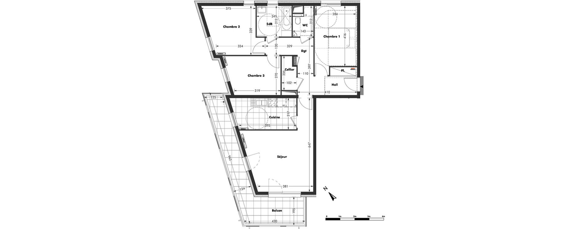 Appartement T4 de 86,27 m2 &agrave; Bischheim Centre