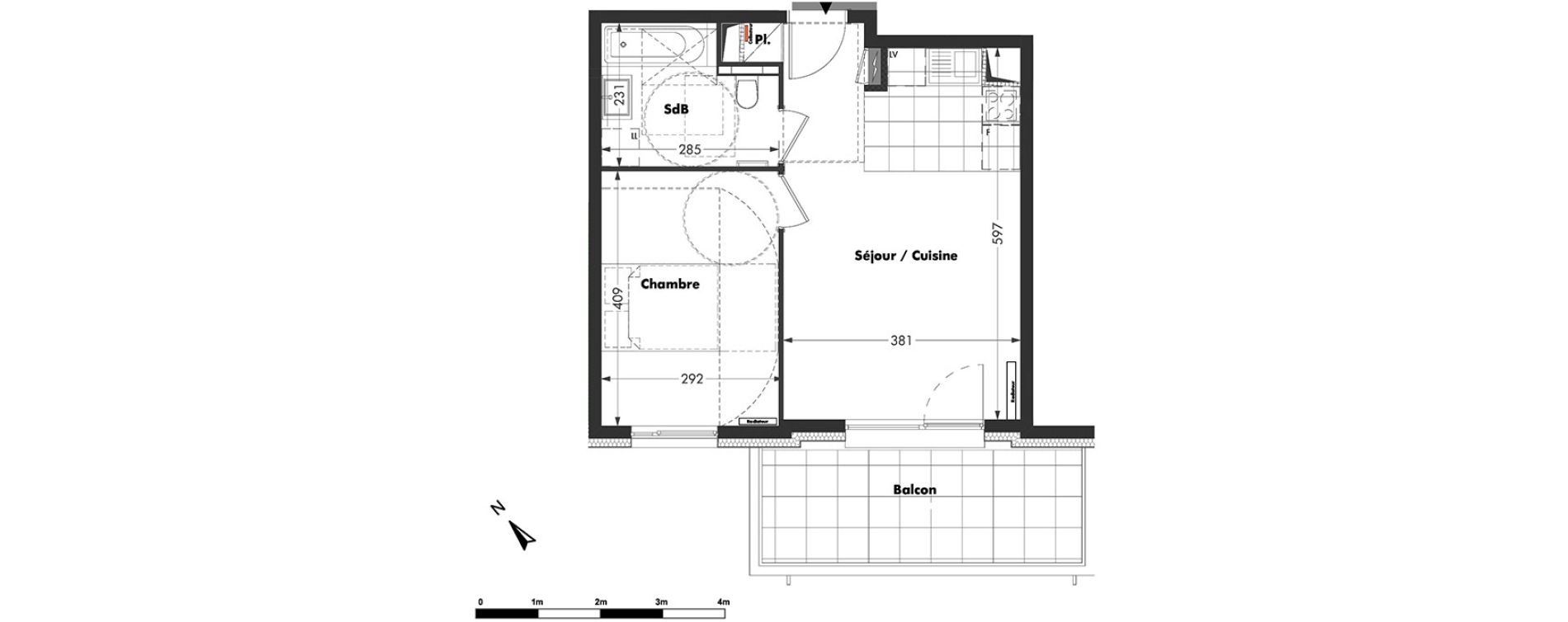 Appartement T2 de 40,55 m2 &agrave; Bischheim Centre