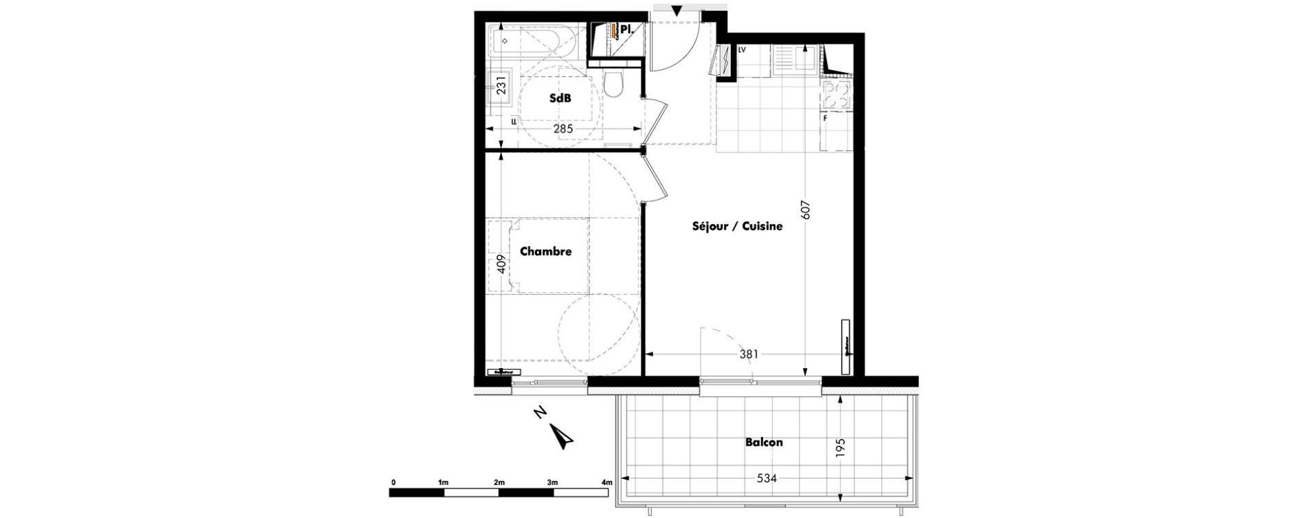 Appartement T2 de 40,93 m2 &agrave; Bischheim Centre