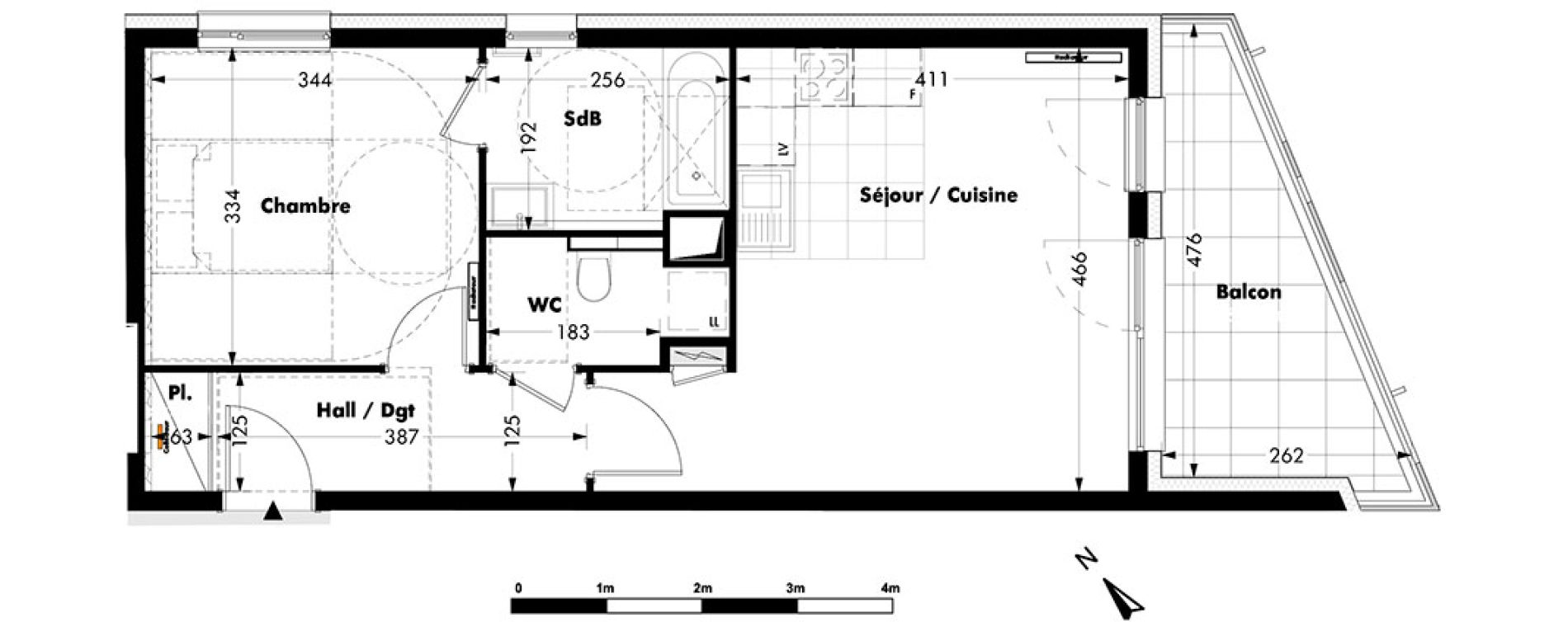 Appartement T2 de 45,93 m2 &agrave; Bischheim Centre