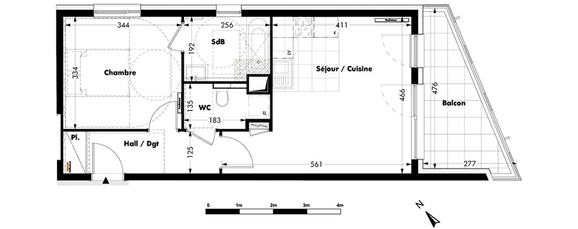 Appartement T2 de 45,98 m2 &agrave; Bischheim Centre
