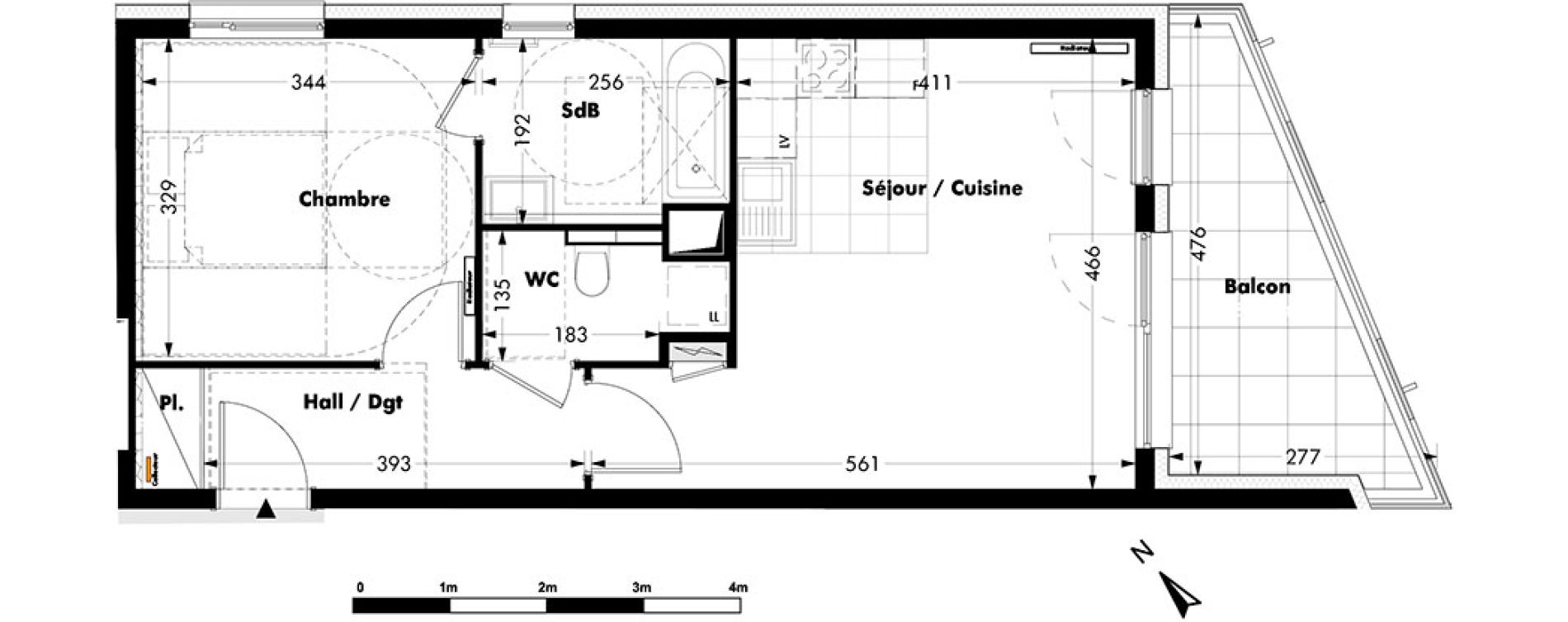 Appartement T2 de 45,92 m2 &agrave; Bischheim Centre