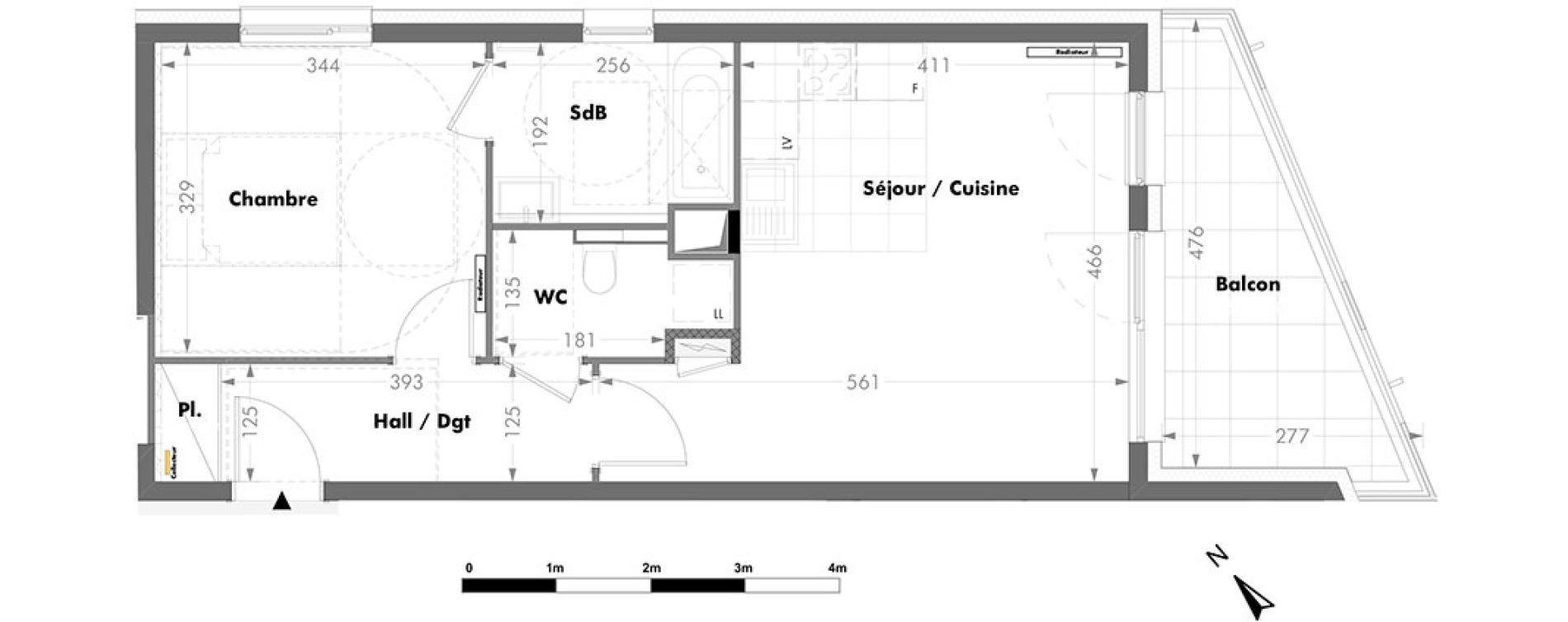 Appartement T2 de 45,96 m2 &agrave; Bischheim Centre