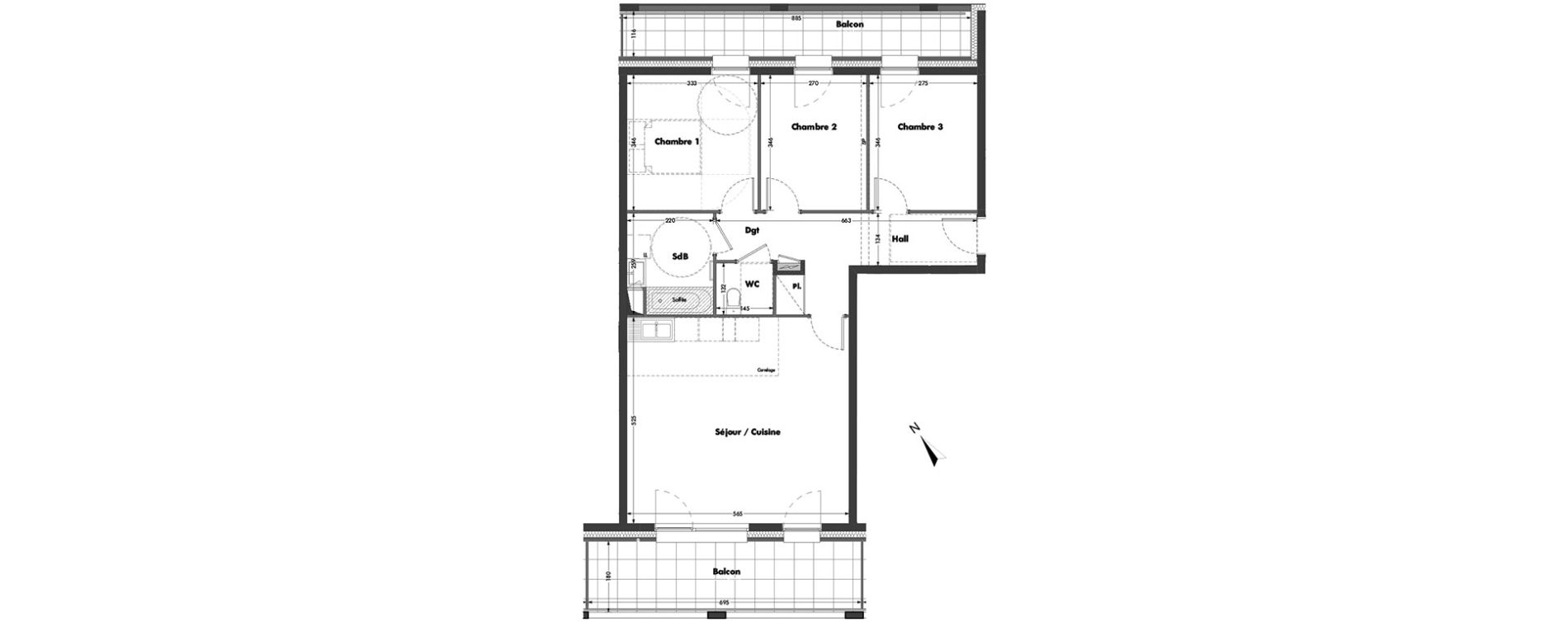 Appartement T4 de 77,97 m2 &agrave; Bischheim Centre