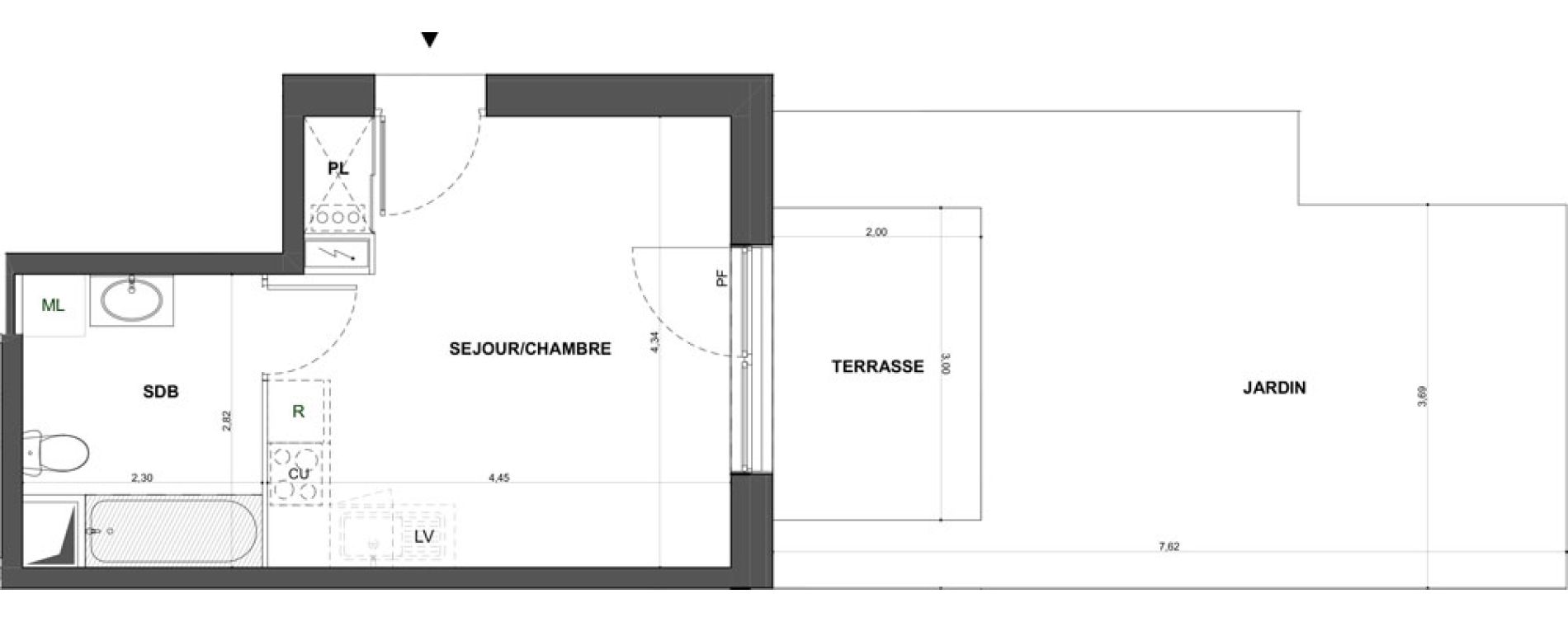 Appartement T1 de 24,55 m2 &agrave; Bischheim Centre