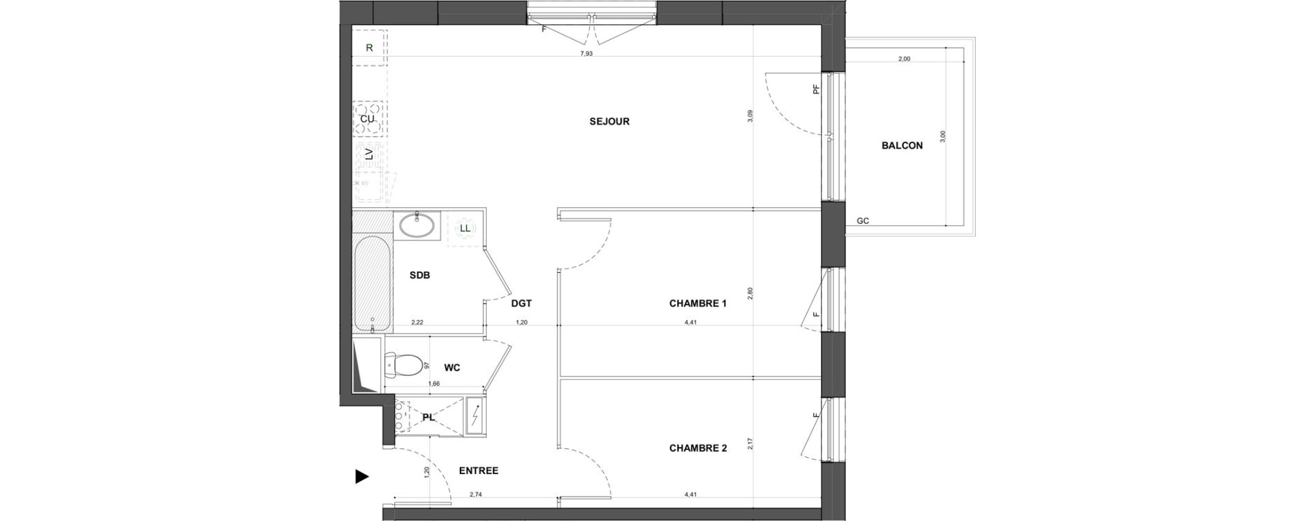 Appartement T3 de 61,29 m2 &agrave; Bischheim Centre