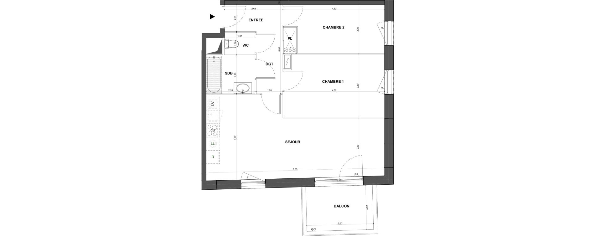 Appartement T3 de 59,30 m2 &agrave; Bischheim Centre