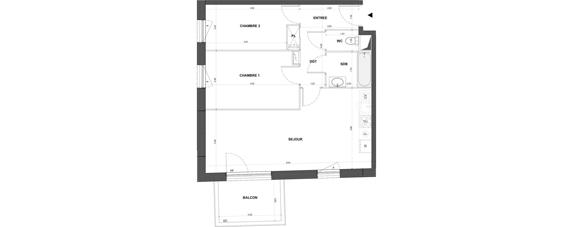 Appartement T3 de 59,30 m2 &agrave; Bischheim Centre