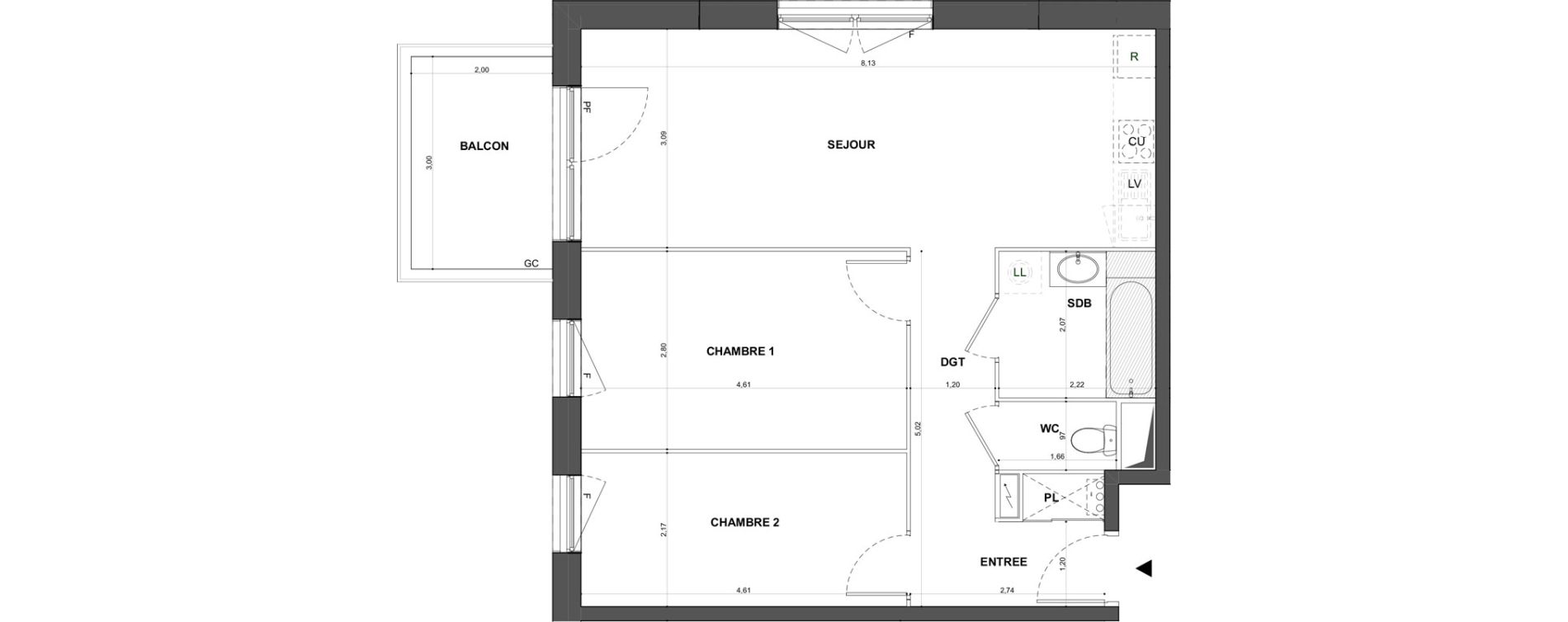 Appartement T3 de 62,90 m2 &agrave; Bischheim Centre