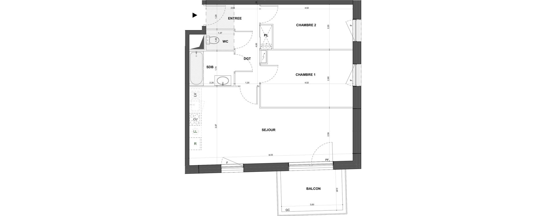Appartement T3 de 59,30 m2 &agrave; Bischheim Centre