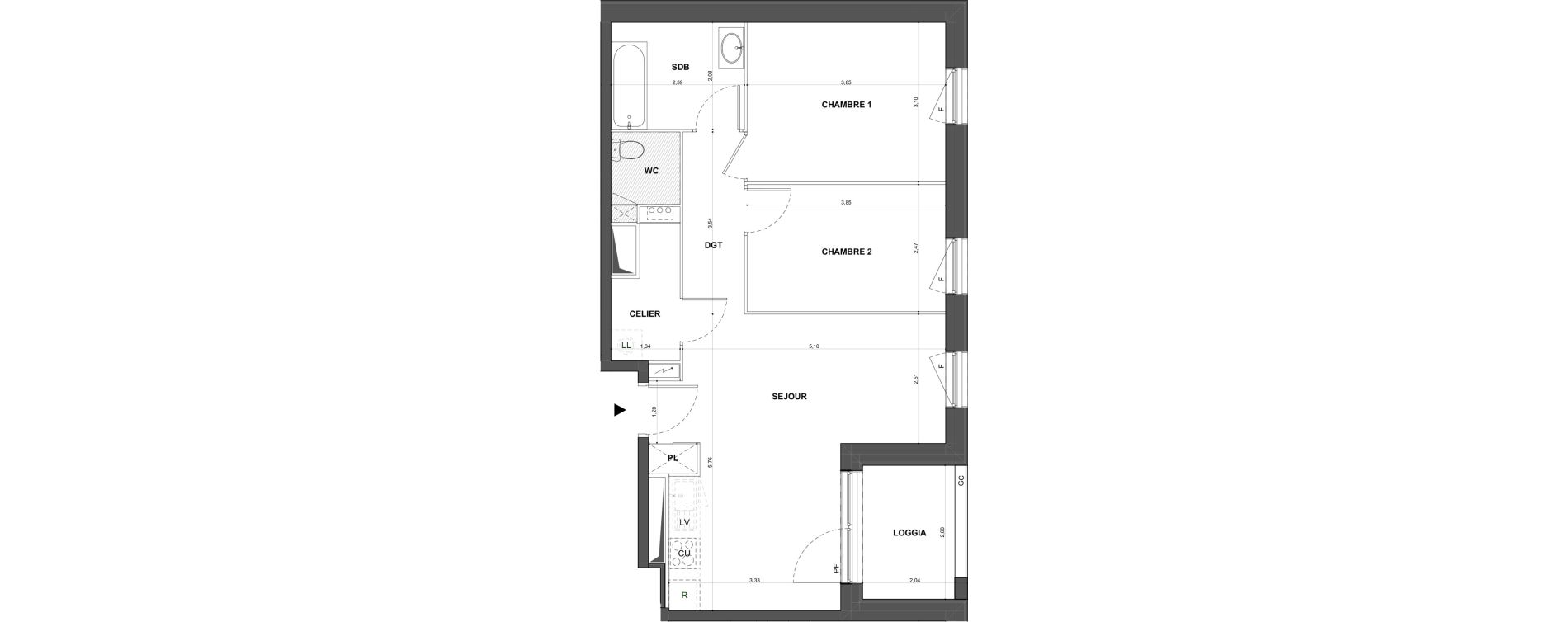 Appartement T3 de 61,00 m2 &agrave; Bischheim Centre