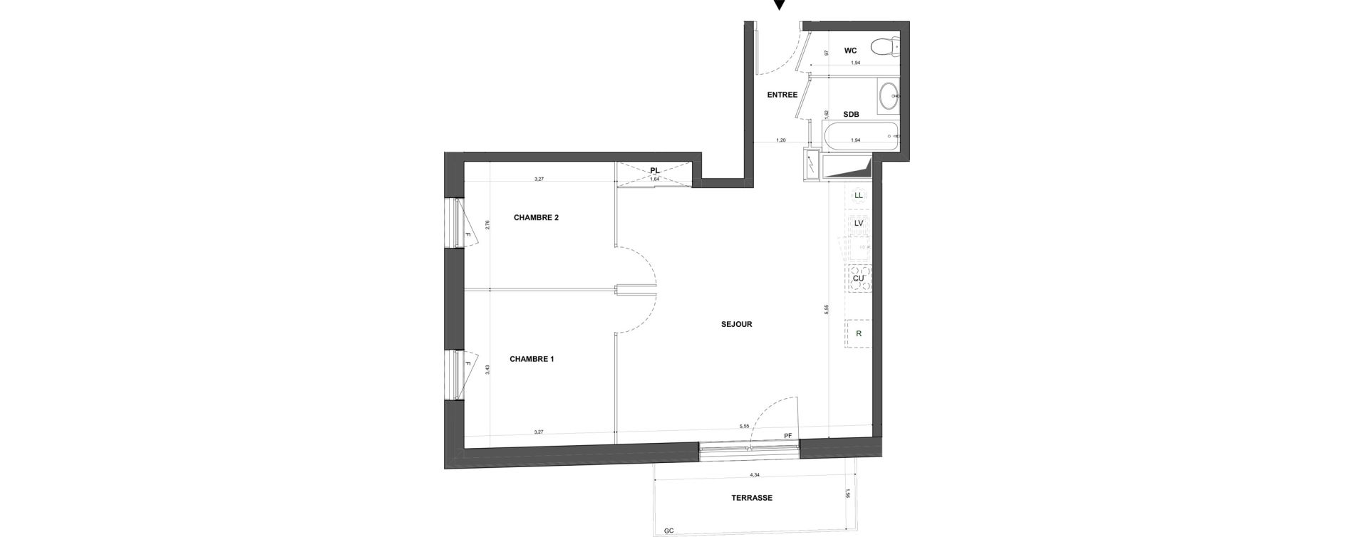 Appartement T3 de 60,67 m2 &agrave; Bischheim Centre