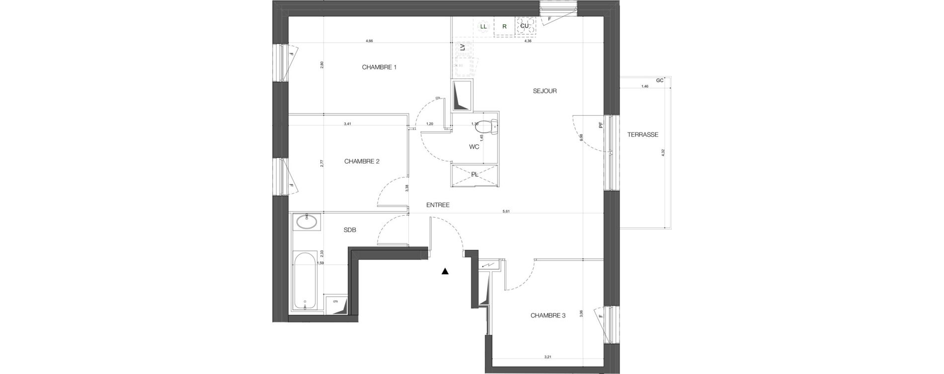 Appartement T4 de 72,11 m2 &agrave; Bischheim Centre